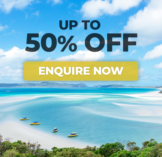 up to 50% off on booking